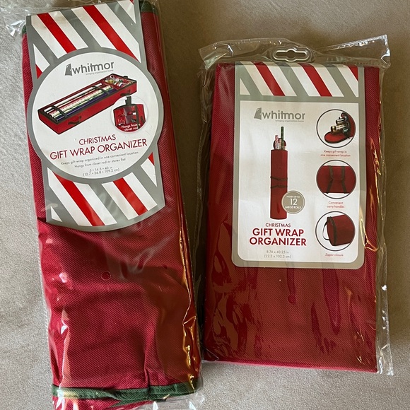 Two Whitmor Christmas Gift Wrap Organizers  5X14.5X43in & 8.74x49.25 in. - Picture 3 of 10